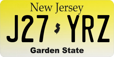 NJ license plate J27YRZ