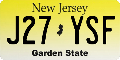 NJ license plate J27YSF