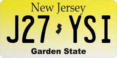 NJ license plate J27YSI