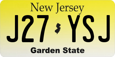 NJ license plate J27YSJ