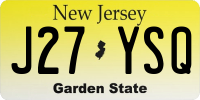 NJ license plate J27YSQ