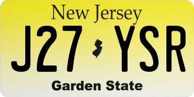 NJ license plate J27YSR