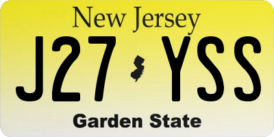 NJ license plate J27YSS