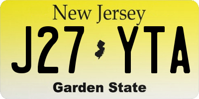 NJ license plate J27YTA