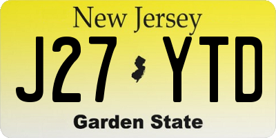 NJ license plate J27YTD