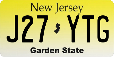NJ license plate J27YTG