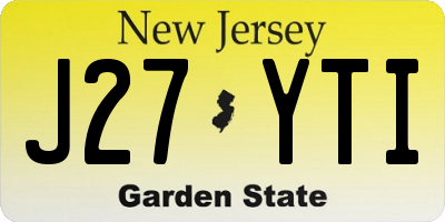 NJ license plate J27YTI