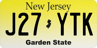 NJ license plate J27YTK