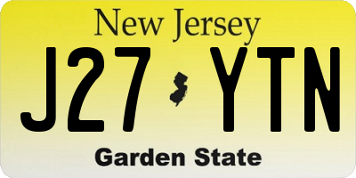 NJ license plate J27YTN