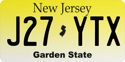 NJ license plate J27YTX