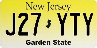 NJ license plate J27YTY