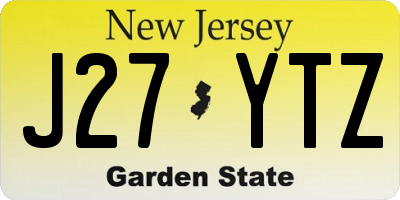NJ license plate J27YTZ