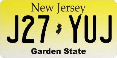 NJ license plate J27YUJ