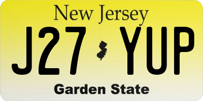 NJ license plate J27YUP