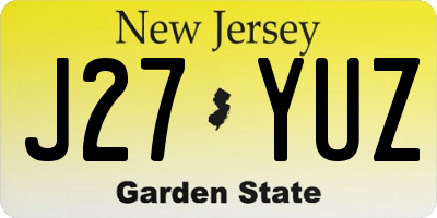 NJ license plate J27YUZ