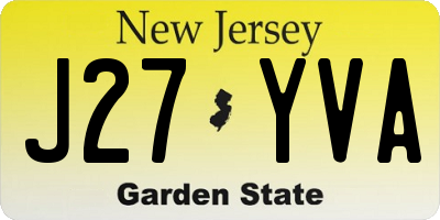 NJ license plate J27YVA