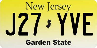 NJ license plate J27YVE