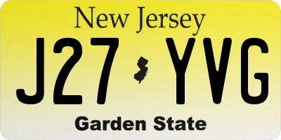 NJ license plate J27YVG