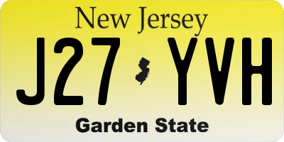 NJ license plate J27YVH