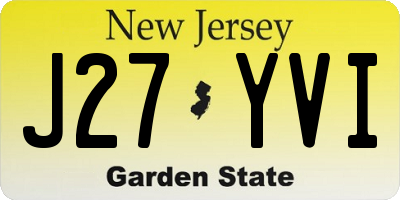NJ license plate J27YVI