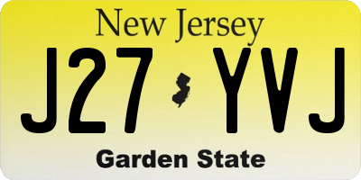 NJ license plate J27YVJ