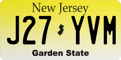 NJ license plate J27YVM