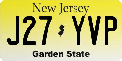 NJ license plate J27YVP