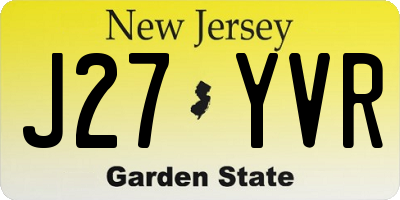 NJ license plate J27YVR