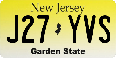 NJ license plate J27YVS