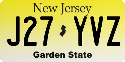NJ license plate J27YVZ