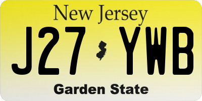 NJ license plate J27YWB
