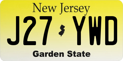 NJ license plate J27YWD