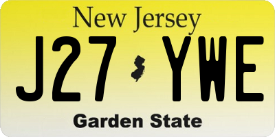 NJ license plate J27YWE