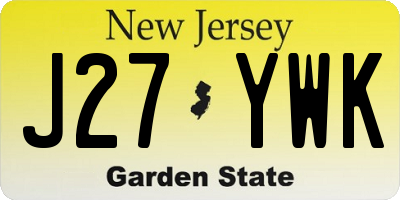 NJ license plate J27YWK