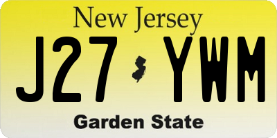 NJ license plate J27YWM