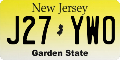NJ license plate J27YWO