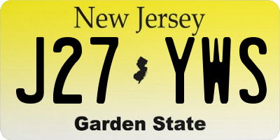 NJ license plate J27YWS
