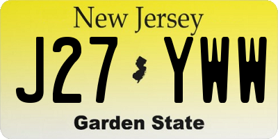 NJ license plate J27YWW