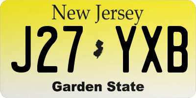 NJ license plate J27YXB