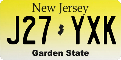 NJ license plate J27YXK