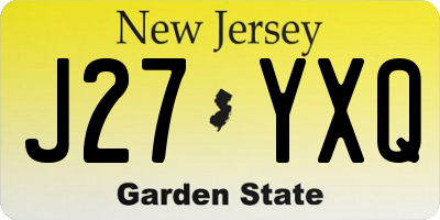 NJ license plate J27YXQ