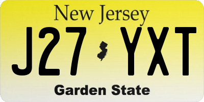 NJ license plate J27YXT