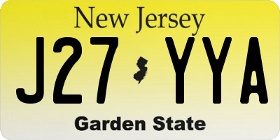 NJ license plate J27YYA