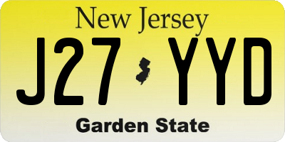 NJ license plate J27YYD
