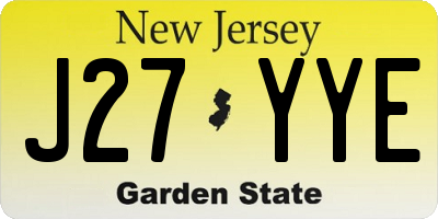 NJ license plate J27YYE