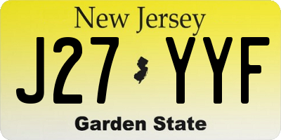 NJ license plate J27YYF