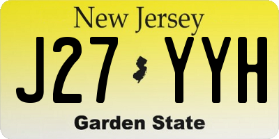 NJ license plate J27YYH