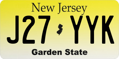 NJ license plate J27YYK