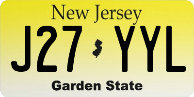 NJ license plate J27YYL