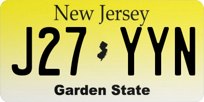 NJ license plate J27YYN